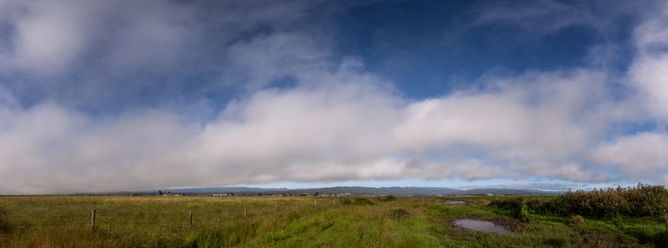 Rural Landscape in Northern California, Panoramic Color Image, USA