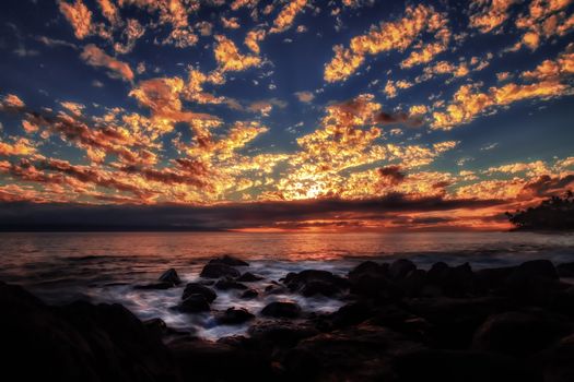 Sunset at Maui, Hawaii, Color Image, USA