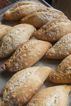 fresh hot bread baguettes