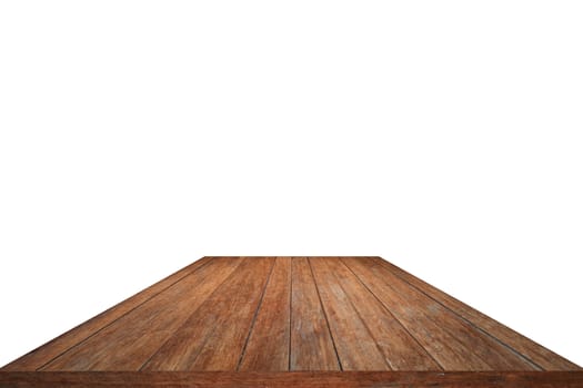 Wood pattern table top isolated on white background - for display or montage your products