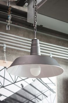 Incandescent lamps in a modern cafe, stock photo