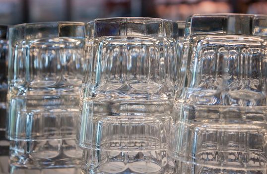 Empty glasses in coffee shop, stock photo