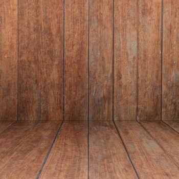 Perspective floor with wood panel background, stock photo