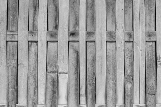 Close up bamboo fence with black and white tone, stock photo