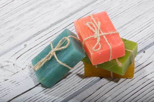 colorful natural herbal soaps