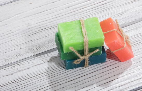 colorful natural herbal soaps