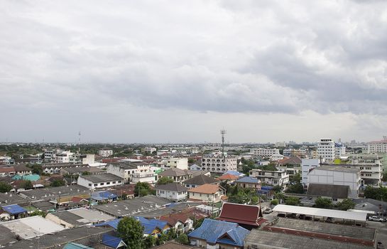 suburb in Thailand from top view.