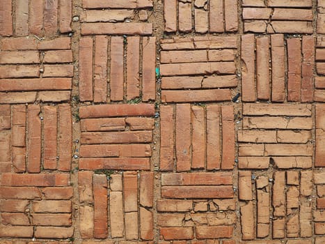 old red brick floor texture and background.