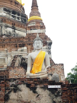 Buddha statues in Ayutthaya, Thailand. Old temple religious Places.