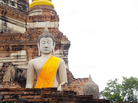 Buddha statues in Ayutthaya, Thailand. Old temple religious Places.