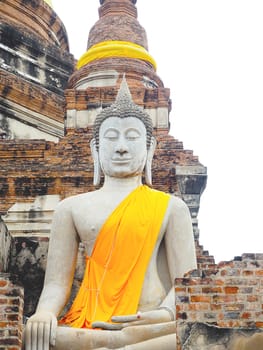 Buddha statues in Ayutthaya, Thailand. Old temple religious Places.