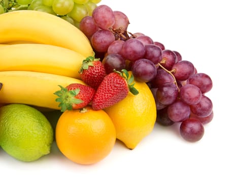 set of fruits isolated on white background