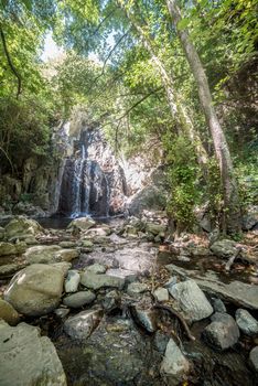 Little waterfall near a river in the middle of sardinia