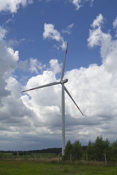 Alternative energy, wind turbine and the blue sky