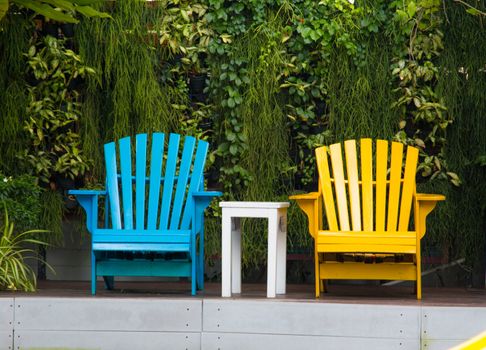 Relaxing chairs in garden