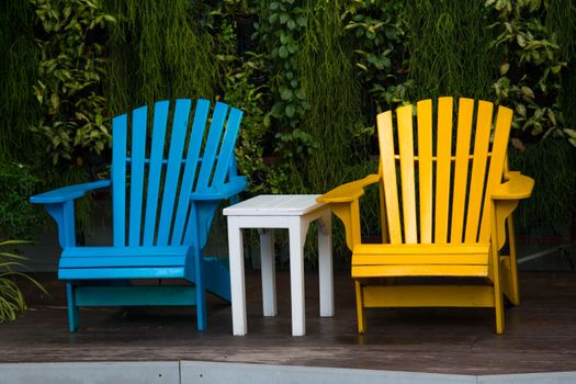 Relaxing chairs in garden