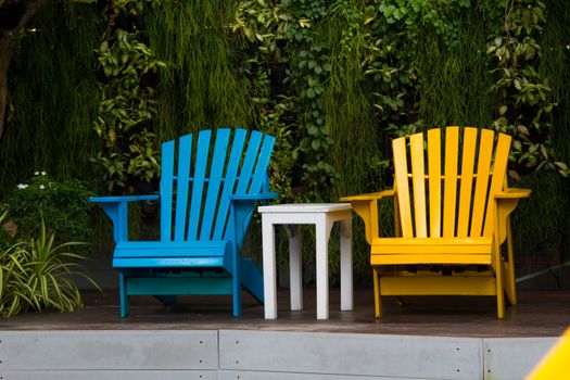 Relaxing chairs in garden