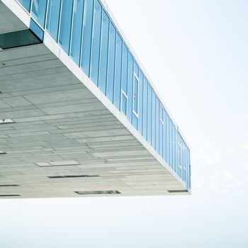 Abstract Detail Of Modern Contemporary Glass Architecture With Copy Space