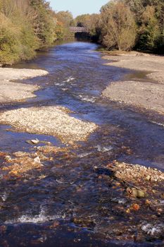 Natural ecological development of the banks of a river, stream or river