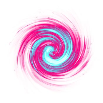 2d illustration of a pink and turquoise colored swirl