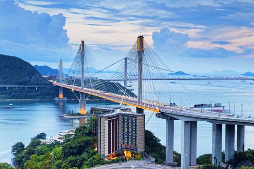 Hong kong traffic highway , Ting Kau Bridge