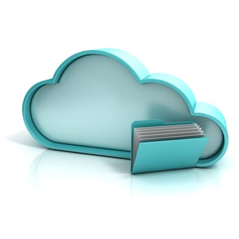 Cloud folder 3D computer icon isolated