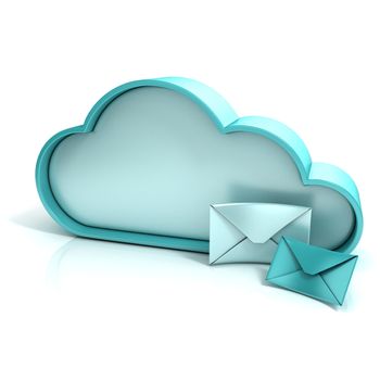 Cloud letter 3D computer icon isolated