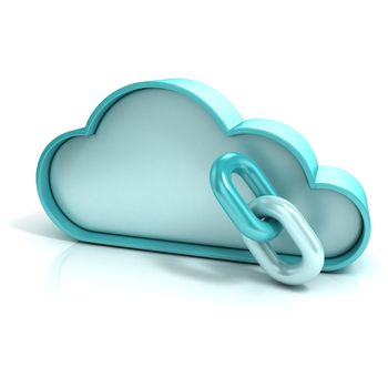 Cloud links 3D computer icon isolated