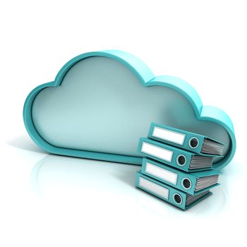 Cloud folder 3D computer icon isolated