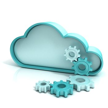 Cloud computing concept 3D computer icon isolated