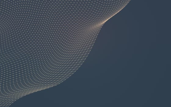 Abstract polygonal space low poly dark background with connecting dots and lines. Connection structure. 3d rendering