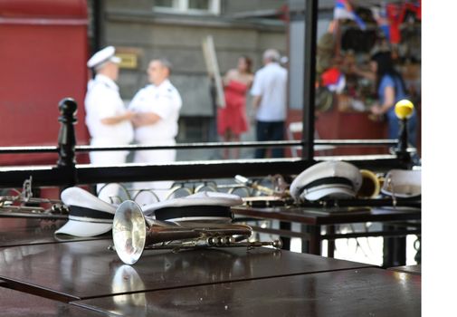 Instruments on the table waiting for performers
