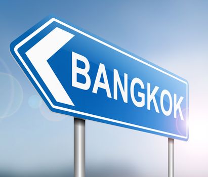 Illustration depicting a sign with a Bangkok concept.