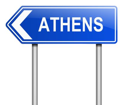 Illustration depicting a sign with an Athens concept.