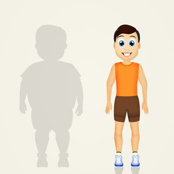 illustration of overweight man lifestyle changes
