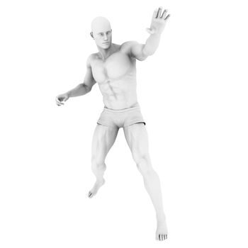 Superhero Pose With a Man in 3d Render Illustration