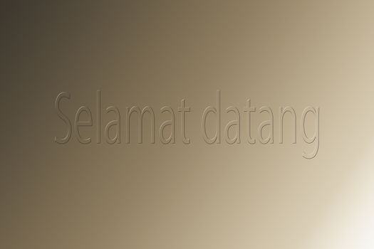 Welcome text in Indonesian language