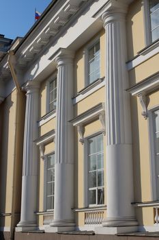 Palace facade with columns in the classical style