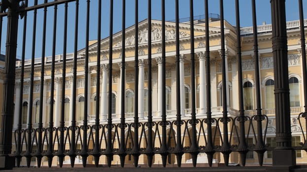 St. Petersburg, Russia, March 22, 2016  iron fence of the Russian Museum in St. Petersburg