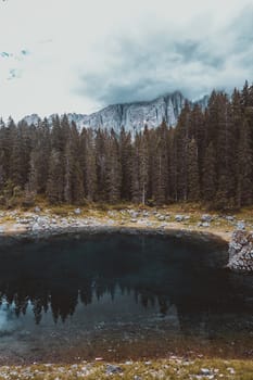 landscape the wild nature lake Misurina in the Alps