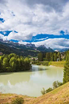 summer landscape lake on a background of the Alps