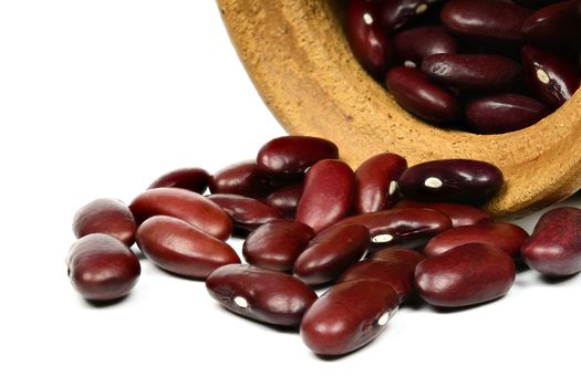 Red kidney beans on white background