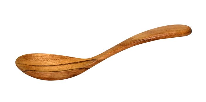 wooden spoon isolated on white background with clipping path