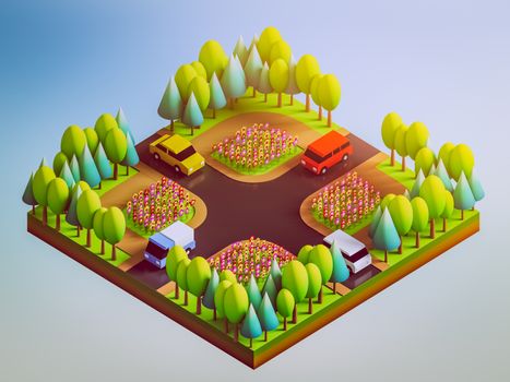 green earth concept in isometric view, isometric background