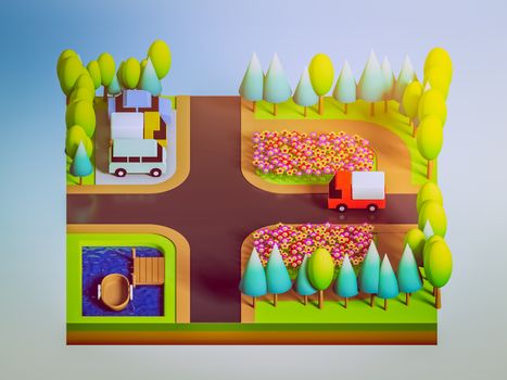 green earth concept in isometric view, isometric background