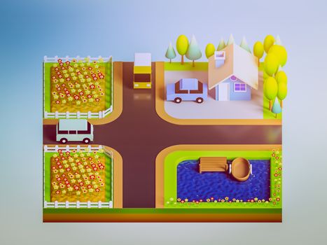 green earth concept in isometric view, isometric background