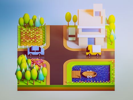 green earth concept in isometric view, isometric background