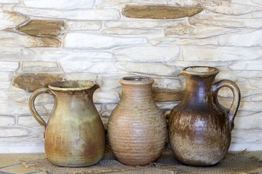 Clay jugs, old ceramic vases