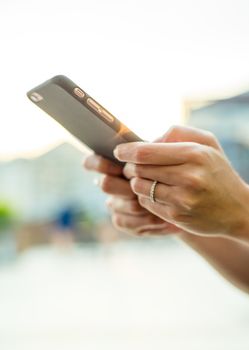 Woman using smart phone