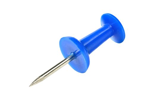 close up of a blue pushpin board isolated on white background